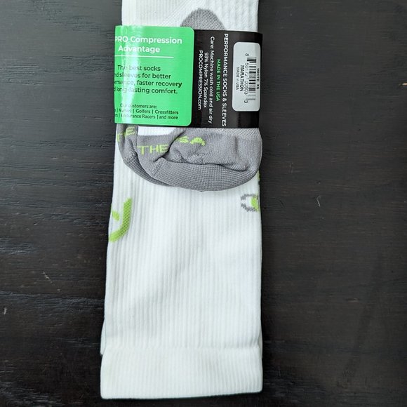 ProCompression Marathon Knee-High Socks - Classic White XS - Picture 2 of 3